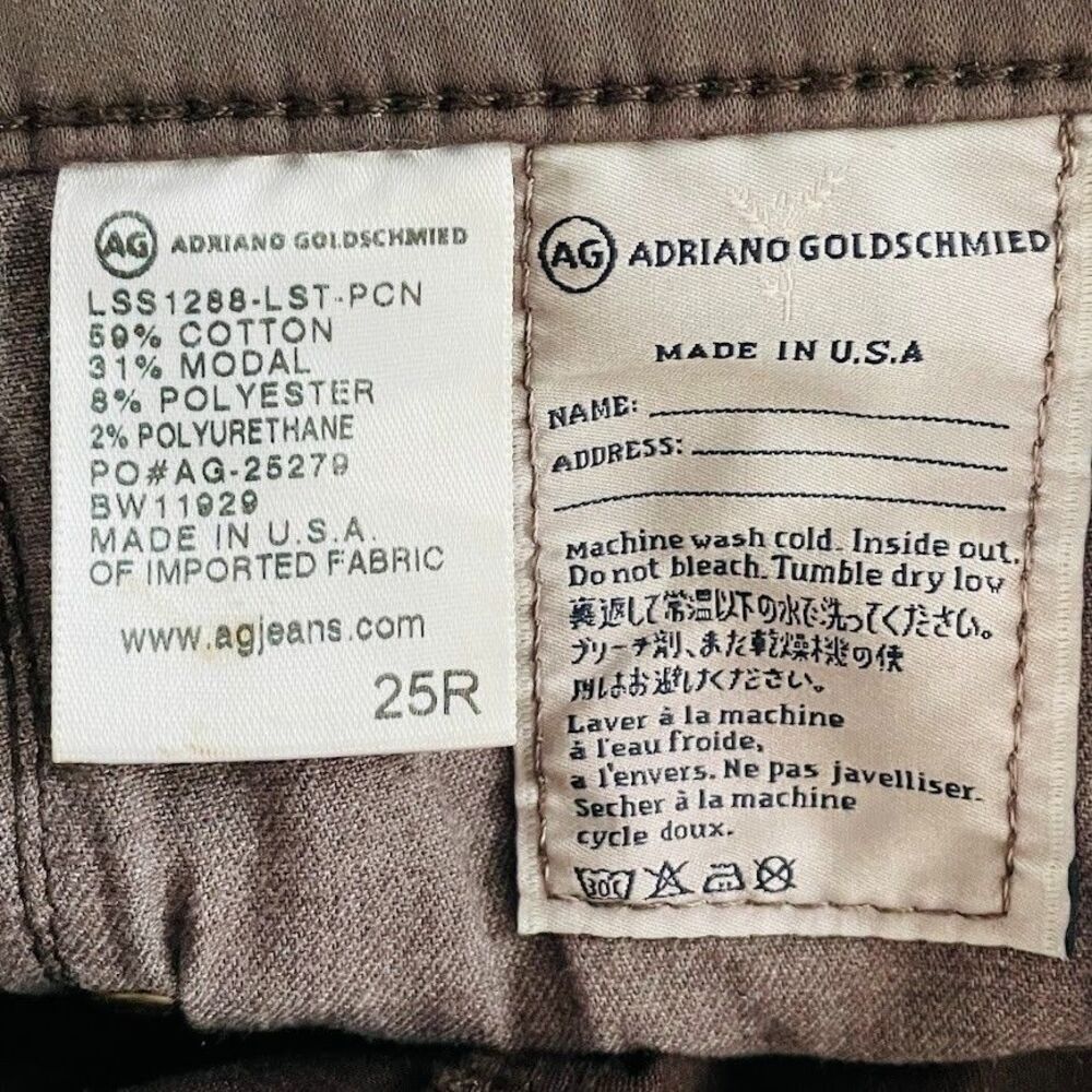 AG Adriano Goldschmied Leggings Womens Size 25 Brown Vegan Ankle Coated Pants - Picture 9 of 16